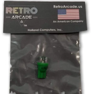 Pinball replacement bulb LED 6.3 volt AC, 555 clear wedge base T10 Concave Green - Picture 1 of 1