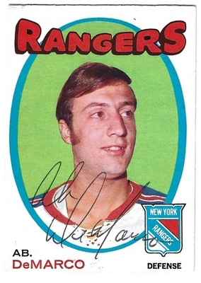 1971 Ab DeMarco nY Rangers Signed O-Pee-Chee Trading Card Comes CoA - image 1 of 3