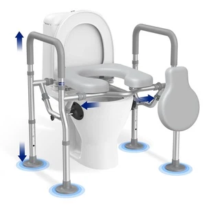 T1 Toilet Seat Riser for Seniors, FSA HSA Eligible Raised Toilet Seat with Ha... - Picture 1 of 8
