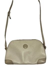 Vintage LIZ CLAIBORNE 1983 Logo Crossbody Handbag w/ Leather Trim - Picture 1 of 3
