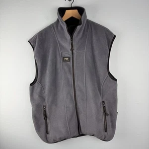 Helly Hansen Mens Large Blue Fleece Full Zip Mock Neck Workwear Outdoor Vest - Picture 1 of 7