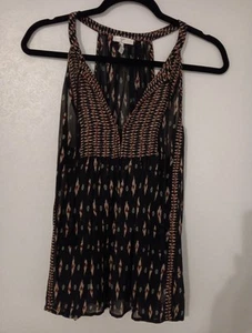 Joie Sleeveless Silk Top Black Boho Swing Top Sz. M Dry clean only - Picture 1 of 7