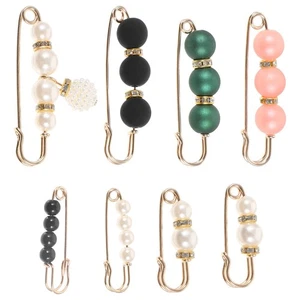 8 Pcs Waist Pin Miss Artificial Pearl Brooch Pins Clothing Safety - Bild 1 von 12