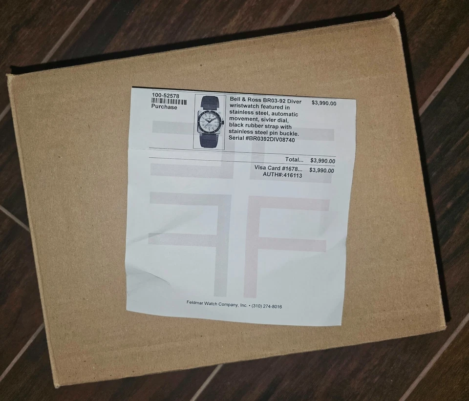 Bell & Ross BR03-92 diver Stainless, Auto, Silver Dial, black rubber strap  - Image 1 of 4