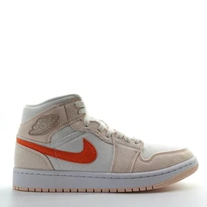 Jordan 1 Mid SE Sail Orange Quartz Corduroy DA8009-108 Womens Sizes New - Picture 1 of 17