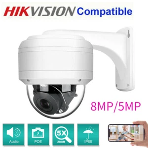 Hikvision Compatible 8MP/5MP Mini POE IP IR Dome Camera PTZ 5X Zoom Built-in Mic - Picture 1 of 15