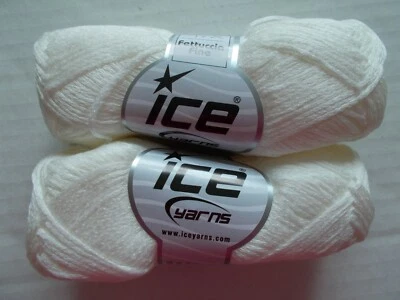 Ice Yarns Fetuccia Fine narrow ribbon yarn, off white, lot of 2 (165 yds ea) - Image 1 of 2
