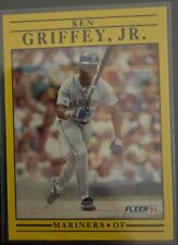 Ken Griffey Jr. Outfield Seattle Mariners Fleer 1991 #450 Baseball Card