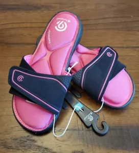 NEW! Girls' Valma Sport Memory Foam Slide Sandals C9 Champion® Blk/Pnk0 Med 2/3 - Picture 1 of 8