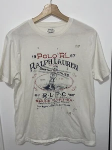 Polo Ralph Lauren Marin Outfitters Graphic Tee Shirt Size Large Youth White - Picture 1 of 5
