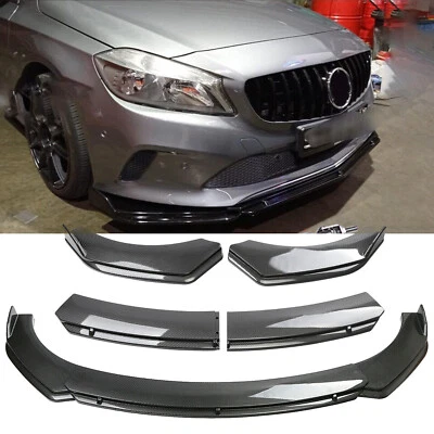 For Mercedes Benz A Class Carbon Fiber Style Front Bumper Lip Splitter Spoiler Foto 1 de 4