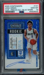 2020 Panini Contenders Josh Green #141 FOTL Blue Shimmer Rookie Auto /20 PSA 10 - Picture 1 of 2