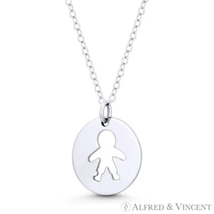 ¡Es un bebé niño! Colgante de celebración de maternidad de 18x15 mm en plata de ley .925 - Imagen 1 de 1