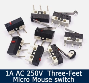 Interruptor Micro Mouse 1A AC 250V de tres pies con mango Bend Roller derecha/izquierda - Imagen 1 de 18