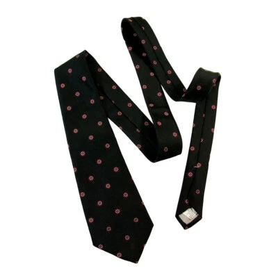 Don Loper Beverly Hills Mens Polyester Blend Neck Tie Black Floral Polka Dotted - Image 1 of 3