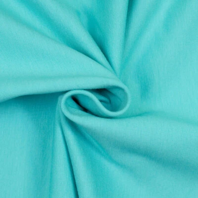 Jersey di cotone tinta unita turchese jersey, tinta unita (prezzo = 0,5 metri)