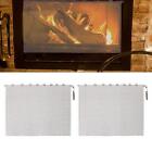2 Pcs Fireplace Mesh Curtains, Spark Guard Chain with 2 Handles, Heavy Duty Fire
