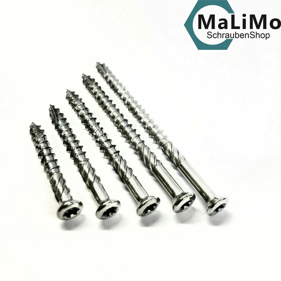 RIPOX Terrassenschrauben Edelstahl C1 Torx 5x40-80 mm Terassenschrauben mit CUT-Spitze