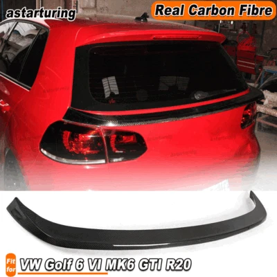 Alerón medio trasero de carbono real para VW Golf 6 VI MK6 GTI R20 2010-13  Foto 1 de 4