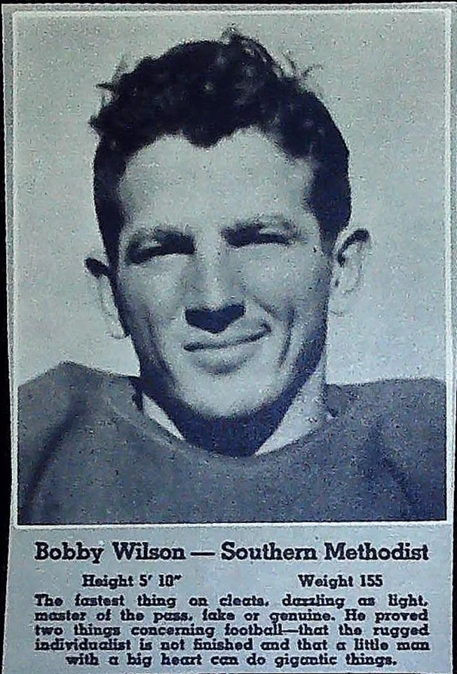 Bobby Wilson SMU Bobby Grayson Stanford 1936 Football Roto Panel Handcut Dual - Image 1 of 2