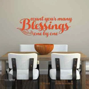 Pegatina de calcomanía de pared de vinilo una por una Count Your Many Blessings - Imagen 1 de 4