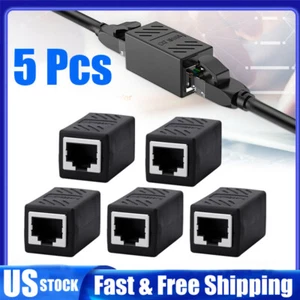 5X RJ45 Coupler IN-line Coupler Cat7 Cat6 Cat5e Ethernet Cable Extender Adapter - Picture 1 of 15