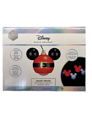 Disney Mickey Mouse Whirl-a-Motion Hanging Projection Ornament Magic Holiday New - Image 1 of 3