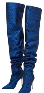 Zara Floral Thigh high Boots - Picture 1 of 4