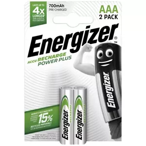 2 Energizer Accu Rechargeable Power Plus AAA HR03 Batteries 2BL 1.2A 700mAh - Picture 1 of 7