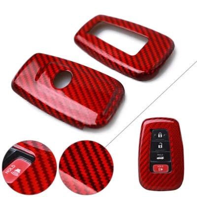 Carbon Fiber Key Fob Case Shell Cover For Toyota Camry CHR Corolla Prius RAV4 - Image 1 of 4