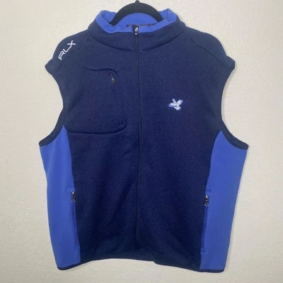 Chaleco de golf RLX Ralph Lauren polar para hombre XL azul y azul marino bolsillos con cremallera completa Foto 1 de 4