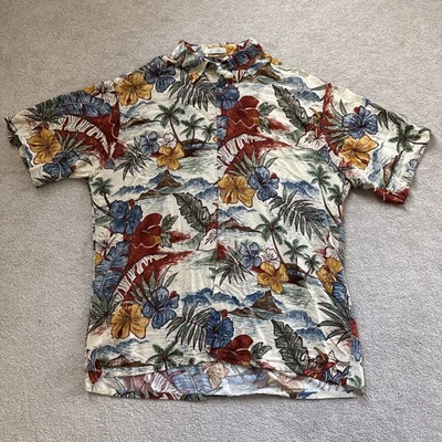VTG Pierre Cardin Hawaiian Shirt Mens L Floral Print Rayon Aloha 90s - Image 1 of 4