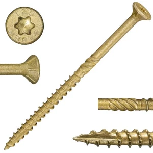 #10 x 3-1/2" Tan XL1500 Coated Exterior Star Drive Multi-Purpose Deck Screws ... - Picture 1 of 6