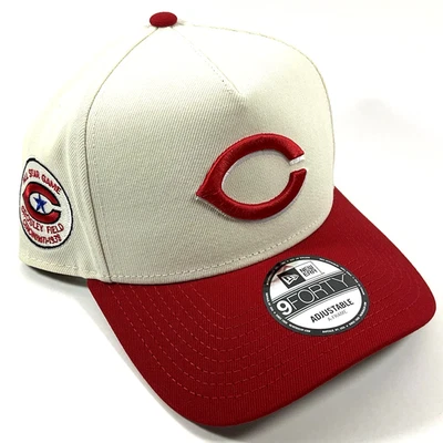 New Era Cincinnati Reds Exclusive Cream Patch 9FORTY A-Frame Snapback Hat Cap - Image 1 of 4