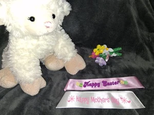 Build-A-Bear 2011 NWOT Rare Swirly Lamb & Accessories For Easter and Mothers Day - Picture 1 of 13