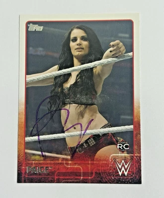 2015 Topps WWE Paige Diva RC #56 Signed On Card Autograph Rare - Image 1 of 4