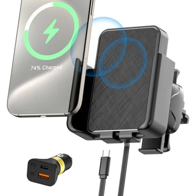 Supporto Telefono Auto Ricarica Wireless, Caricatore Wireless Auto Da 15W Porta  - Immagine 1 di 4