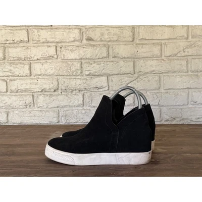 Steve Madden Tenis de Cuña Negro Gamuza Botines Informales Zapatos Talla 9M Foto 1 de 4