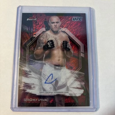Serghei Spivac Red Shimmer Autograph 2024 Topps Finest - Image 1 of 2