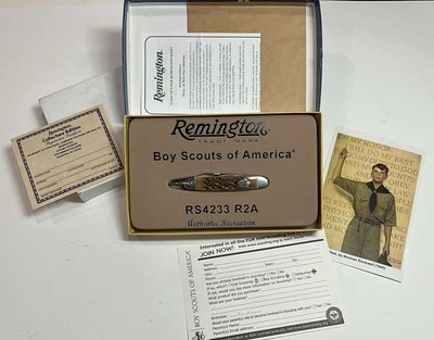 REMINGTON 2010 Boy Scout Anniversary Knife RS4233 Completye  With Papers & Boxes - Image 1 of 4