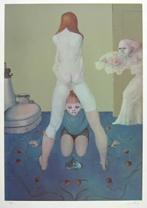 LEONOR FINI - 1976 Signed Color Serigraph - Les Lecons: Children's Game - Picture 1 of 4