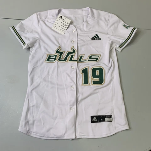 New USF Bulls Womens Softball Jersey M Fastpitch White Green NCAA Team Issue Cover