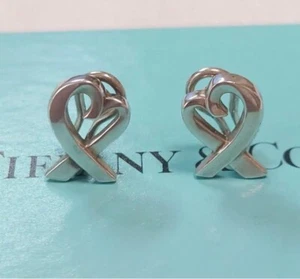 Tiffany & Co. Loving heart Clip-On Earrings Silver925 Picasso Auth gift - Picture 1 of 11