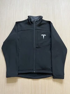 Tesla Motors Black Employee Soft Shell Full Zip Logo Jacket Size Small - Picture 1 of 14