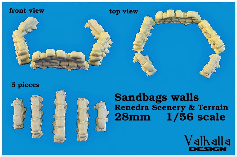 REDOGUK 28mm Wargames sand bags walls /big