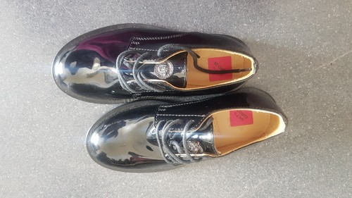 YOUNG VERSACE SCARPE IN PELLE NERA UK TAGLIA: 7 5 JUNIOR.