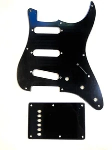 Eric Clapton Stratocaster 8 Hole Pickguard & Backplate 3 Ply Black Made In USA - Picture 1 of 11