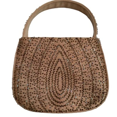 Bolso Cartera De Colección Ann Taylor Cuentas Doradas Noche Cóctel Foto 1 de 4