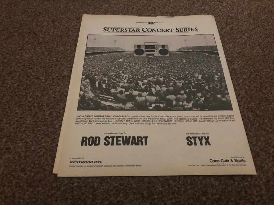 RSM21 ADVERT/PICTURE 12X10 WESTWOOD ONE RADIO PRESENTS ROD STEWART - Image 1 of 1