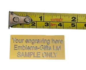 Personalised 43mm x 19mm Gold Presentation Trophy Plate (Plaque) - Picture 1 of 2